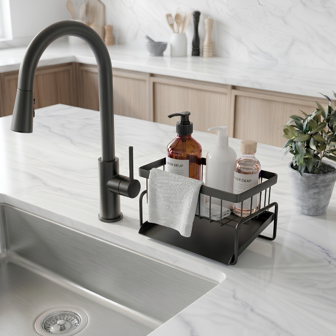 Nomi Countertop Caddy in matte black carbon steel — main product photo