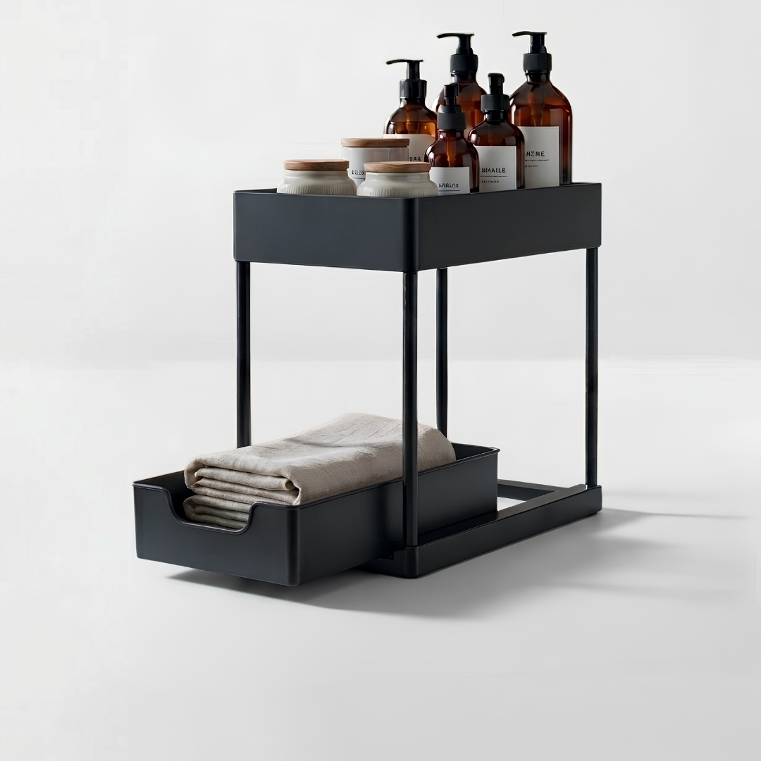 Nomi Under-Counter Organizer with sliding drawer extended